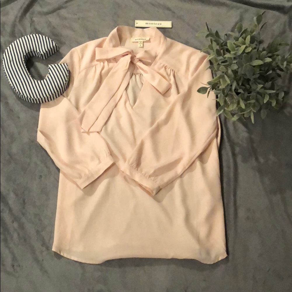 ⭐️ Blush Tie neck blouse ⭐️